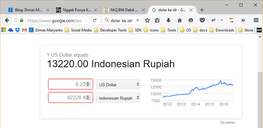 conversi dari dolar ke idr