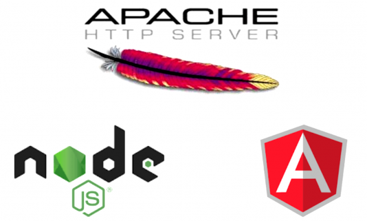 logo angular, httpd, nodejs