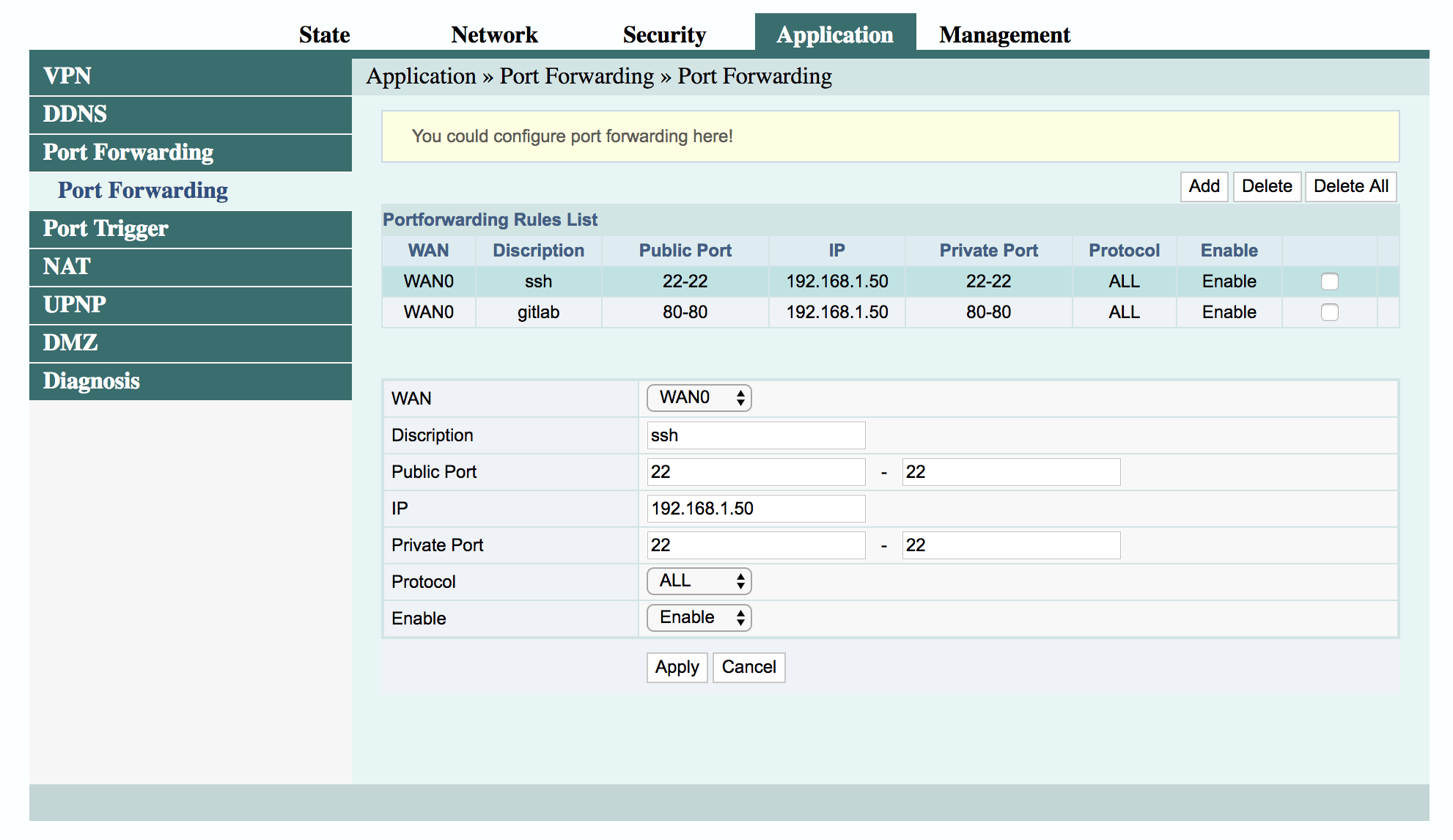 modem ip-forwarding