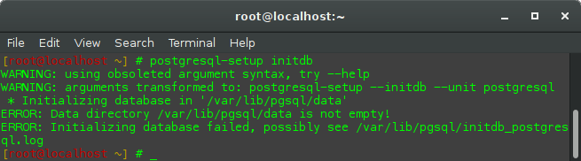 Error initdb