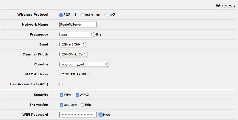 mikrotik wifi setting