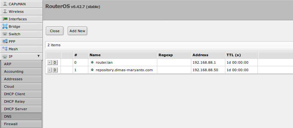 dns static server