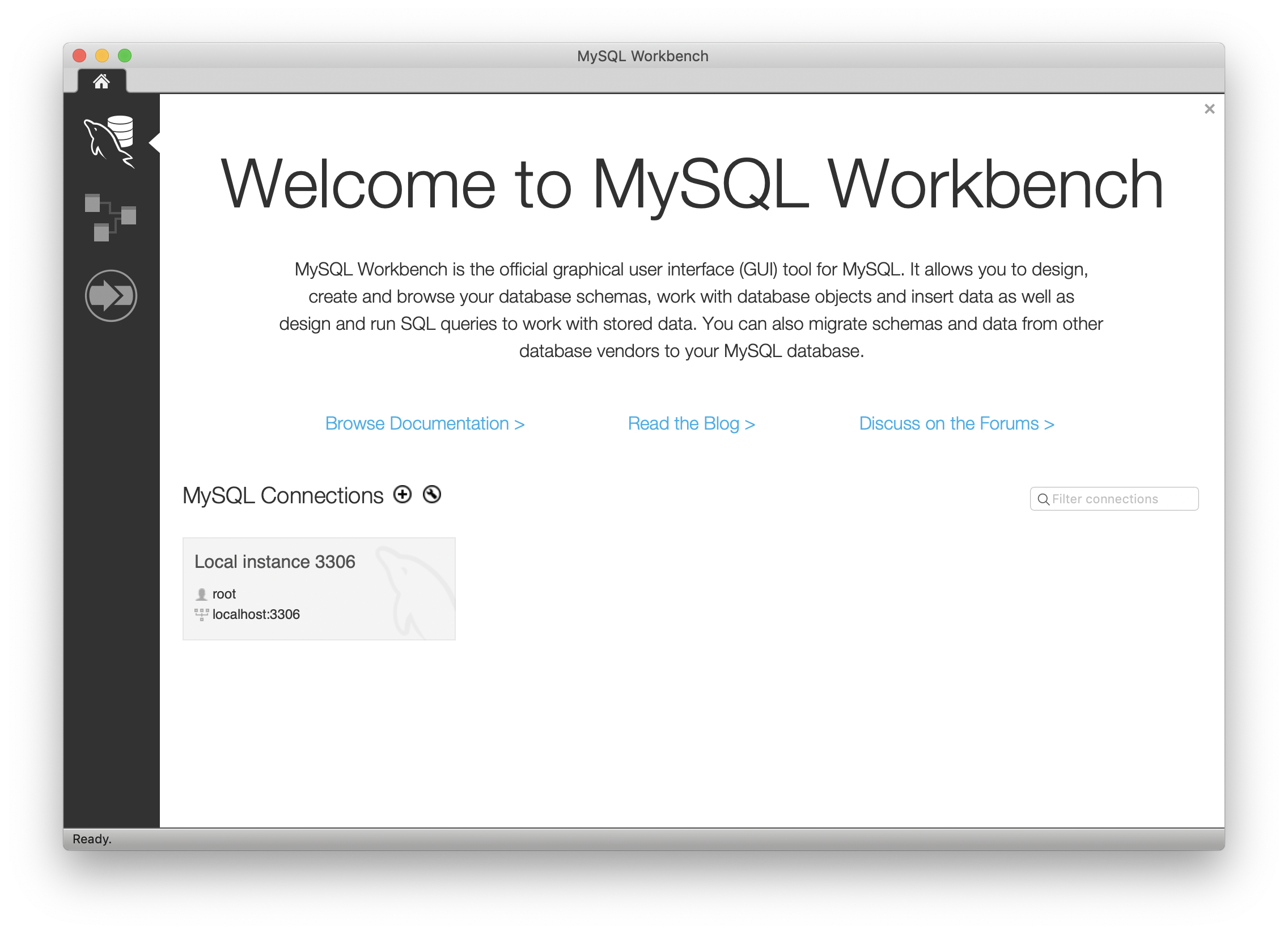 mysql client workbranch