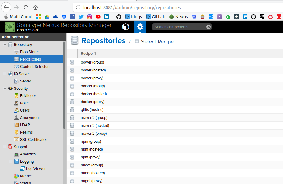 type of package management and repository